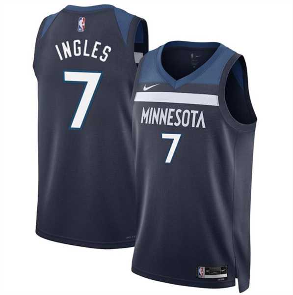 Mens Minnesota Timberwolves #7 Joe Ingles 2024 Icon Edition navy 75th Anniversary Swingman Stitched Jersey Dzhi